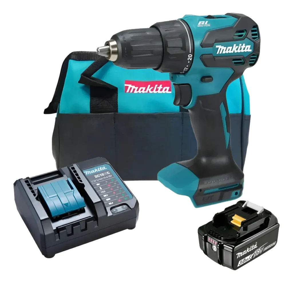 Parafusadeira Furad Impac Bat + Carreg Dhp490wf1b Makita Azul-turquesa