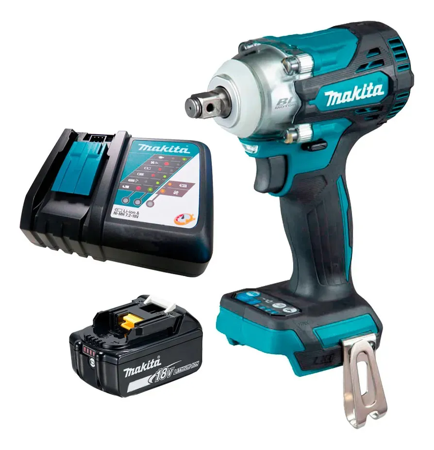 Chave De Impacto Dtw300 + Bateria 3ah + Carregador Makita Azul-turquesa